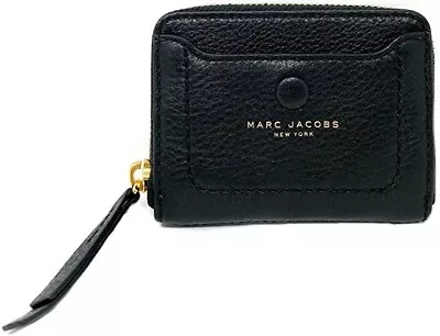 Marc Jacobs M0013054 Zip Around Mini Wristlet Leather Black Wallet • $79