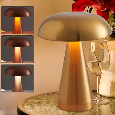 £16.89 • Buy Cordless Rechargeable Led Table Lamp Portable Mushroom Bar Desk Night Lights