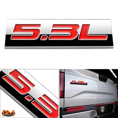  5.3L  Polished Metal 3D Decal Red Emblem Exterior Sticker For GMC/Chevrolet • $7.89