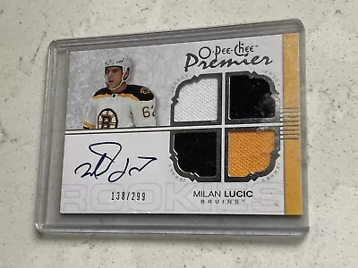 Milan Lucic Boston Bruins Auto’d 3-Color Patch ‘Rookie’ Card  O-Pee-Chee • $117.17