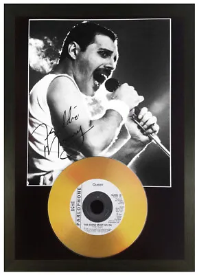 Freddie Mercury Queen Signed Photo Gold Cd Disc Collectable Gift Memorabilia  • £17.99