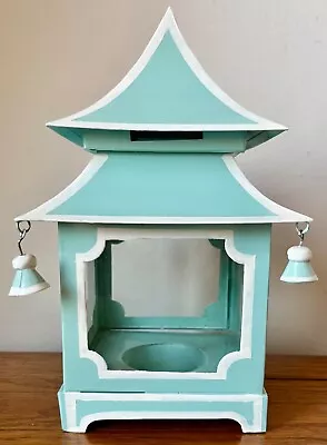 Chinoiserie Tole Pagoda Candle Lantern-hand Painted • $45