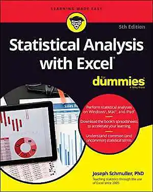 $18.79 • Buy Statistical Analysis With Excel For Dummies (For Dummies (Computer/Tech))