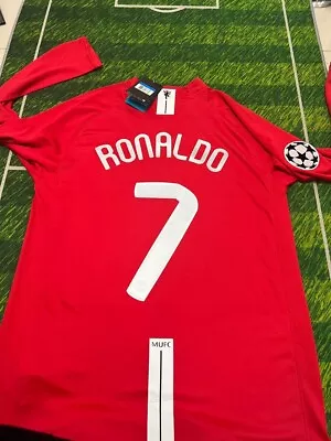 Ronaldo #7 Manchester United 2008 UCL Long Sleeve Home - Medium- Player Version • $72.99