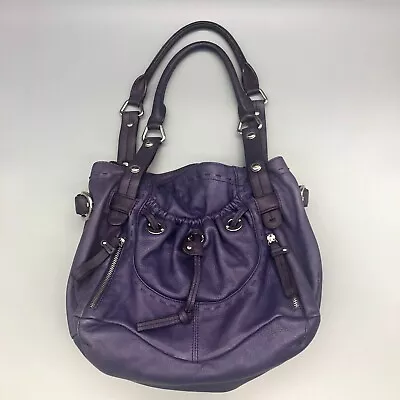 B. MAKOWSKY 100% Leather Royal Purple Shoulder Bag Hobo Satchel Style • $45