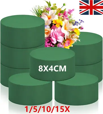 15 Pcs Round Floral Foam Blocks Green Wet Dry Foam Flower Arrangement Supplies  • £4.79
