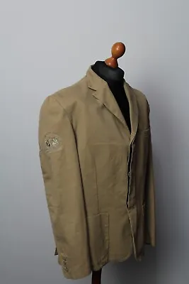 La Martina Men's Beige Heavy Cotton 3 Btn Logo Blazer Jacket US46/IT56 • $121.50