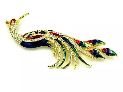 Vintage Peacock Pin Jewelry 5.5   • $12.95