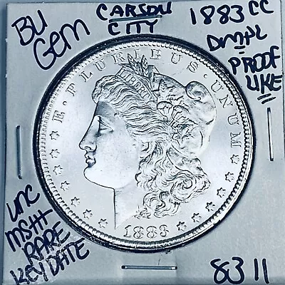 1883 Cc Bu Gem Morgan Silver Dollar Uncms++ Genuine U.s. Mint Rare Key Coin 8311 • $34