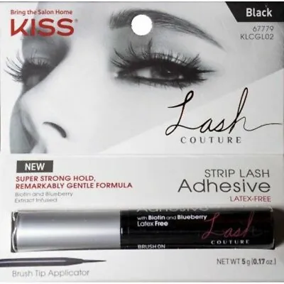 Kiss Lash Couture Brush Tip Strip Lash Adhesive - Latex-Free In Black - 5g • £4.45