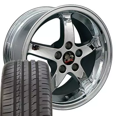 Chrome 17  Wheels & 245/45ZR17 Tires SET Fit Ford Mustang Cobra 1994-2004 • $1475