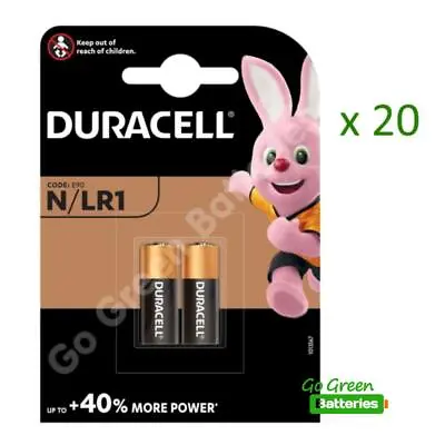 20 X Duracell MN9100 LR1 1.5V Alkaline Batteries 910A E90 N KN AM5 Security • £16.49