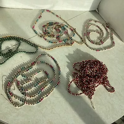 Vintage Christmas Assorted Color Mercury Glass Bead Garland Large Lot 552  • $79.95
