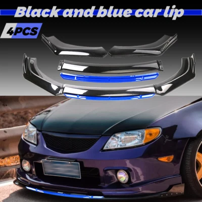 $49.64 • Buy For Mazda 2 3 5 6 Front Bumper Lip Spoiler Splitter Body Kit Glossy Black+Blue