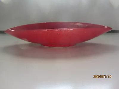 Vintage Oblong Mid Century Modern Red W/ Gold Speckles Console Bowl 15-1/4  Long • $9.99