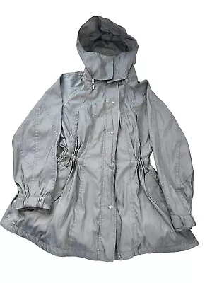 Mycra Pac Life Rain Jacket Womens Size M/L Iridescent Gray Coat Parka Hood • $44.95