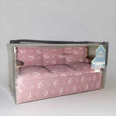 Mini Dreams Dollhouse Mauve Print Sofa 1:12 • $18