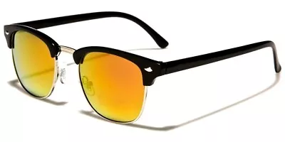 Polarized Sunglasses Mens Womens Half Frame Club Master Mirrored Retro Look • $11.88