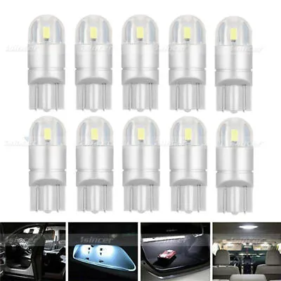 10pcs LED T10 194 168 W5W Canbus White Dome License Side Marker Light Bulb 6000K • $6.99