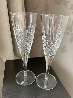 EDINBURGH CRYSTAL -  Beautiful Champagne Flutes X 2 - Excellent Condition • £19.95