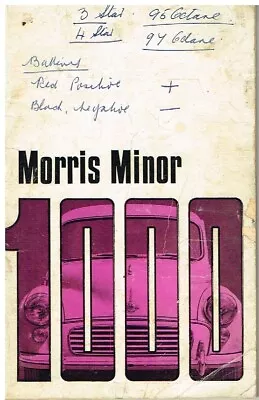 Morris Minor 1000 Saloon Traveller Convertible 1969 Owners Instruction Handbook • $18.64