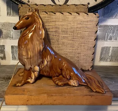 Vintage Collie Dog Mid Century Modern TV Lamp • $129.99