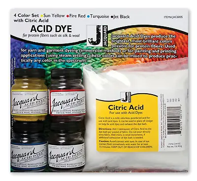 £40.95 • Buy Jacquard Acid Dye - Set Of 4 Colours W Citric Acid