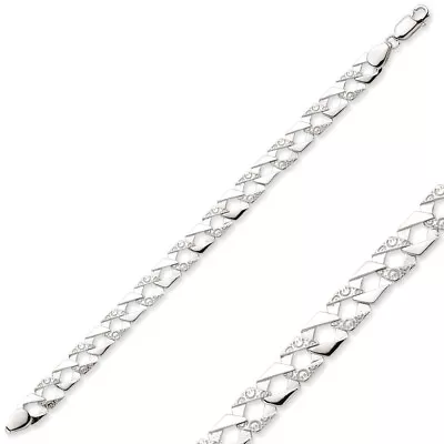 Sterling Silver Plain & Engraved Link Baby/kids 6 Inch Bracelet • £60