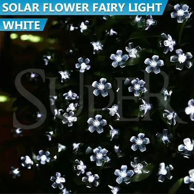 100/200 LED Solar Fairy Cherry Blossoms String Lights Outdoor Garden Party Decor • $12.99