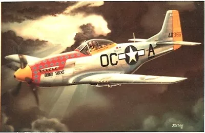 Framed 4  X 6  Print Of A Painting Of A WWII P-51K Mustang.  Hang Or Display. • $14.95