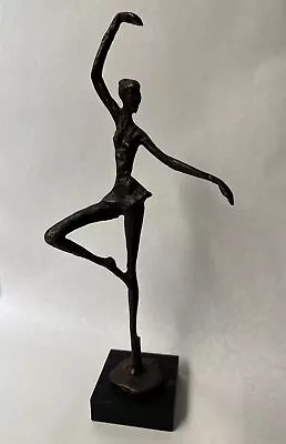 Unique Sculpture Ballerina Ballet Metal Brass 14.5” On Stand • $69