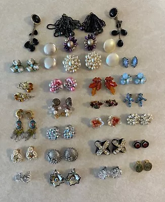 Vintage Retro Earring Lot Clip Kramer Lisner Marvella  • $48