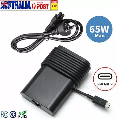 65W USB-C Round Laptop Charger Adapter Power Supply For Dell 2-in-1 P28T P29T AU • $27.73