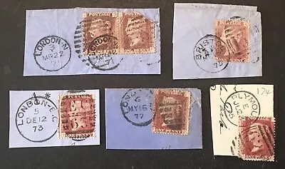 GB Queen Victoria  1d Penny Red's  VFU X5 Stamps On Piece With Clear Post Marks • $1.49