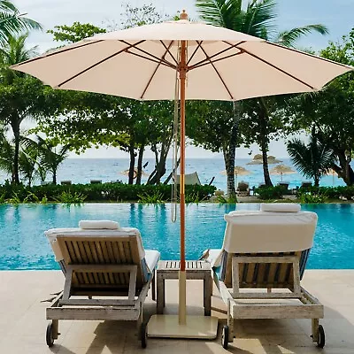 2.83CM Pulley Lift Round Patio Umbrella Market Umbrella Portable Table Parasol • £63.95