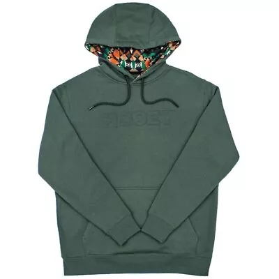 Hooey Mens Ridge Moss Green Aztec Raised Logo Hoodie #HH1191-GR • $81.99