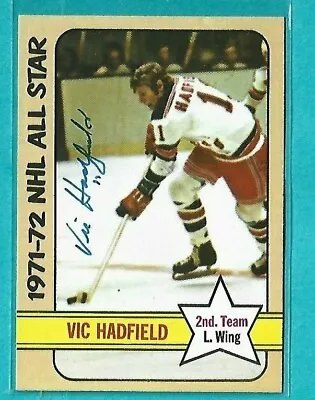 VIC HADFIELD Signed 1972-73 Topps Hockey Card #132 NEW YORK RANGERS All-Star • $12.99