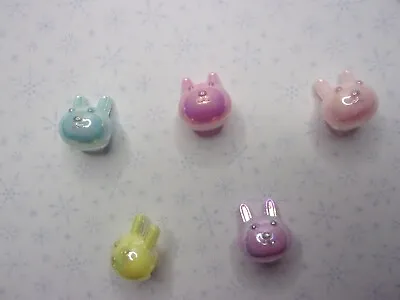 Pack Of 6 Cute Pearlised Round Rabbit Face Novelty Buttons 18mm Choice Of Colour • £2.49