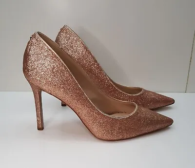 Sam Edelman Size 7uk Eur41 Womens Metallic Pink Stiletto Heel Wedding Prom Shoes • £29.99