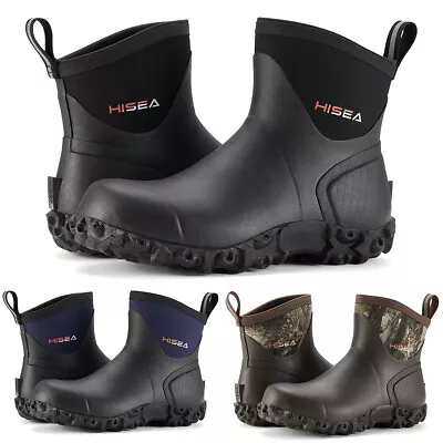 HISEA Men Ankle Garden Rain Boots Waterproof Non-Slip Casual Mud Working Wellies • $50.99