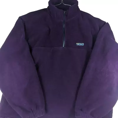 Vintage Eddie Bauer Jacket Mens L  1/4 Zip Pullover Over Fleece Purple USA • $23.99