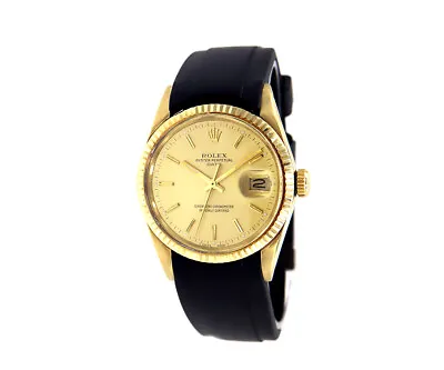 1987 Rolex Date 15037 34mm Champagne Dial 14K Yellow Gold Watch • $7250