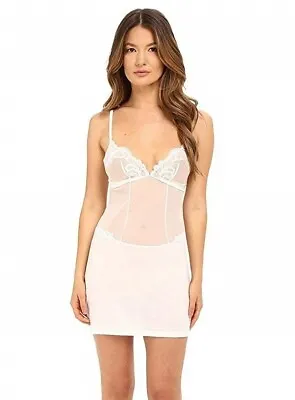 La Perla 166630 Womens Windflower Chemise Sheer Lace Sleepwear White Size Medium • $297.50