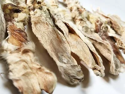 DriedDogTreats <3x10pcs>Dried Furry RABBIT EARS Hair Grain Free & Hypoallergenic • £19.99