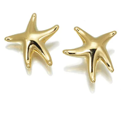 Auth Tiffany&Co. Earrings Starfish 18K 750 Yellow Gold • $942.66