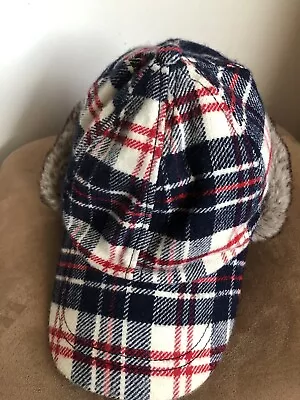 Crown Cap Canada Men's Large Trapper Hat Tartan Plaid  Faux Fur Ear Flaps Warm • $17