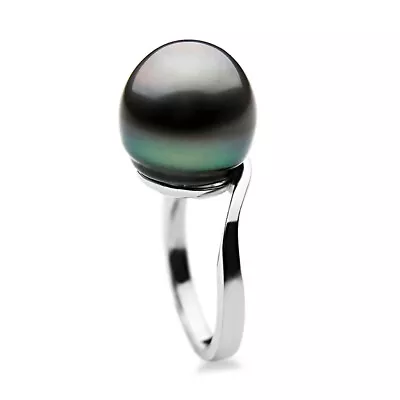 Pacific Pearls® AA+ Large 13.5mm Tahitian Black Pearl Ring Wedding Gifts For Mum • $439