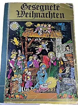  German Language Blessed Christmas Super Coloring Book Nativity RARE Vintage • $49.95