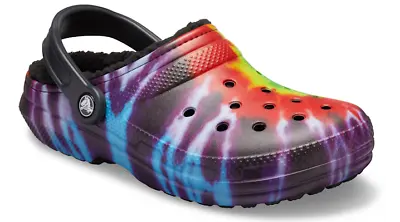 Crocs Men's And Women's Slippers - Classic Tie Dye Lined Clogs House Shoes • $38.99