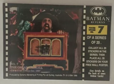 Batman Returns Poster Sticker #7/20 The Organ Grinder - Dynamic MarketingSydney • $1.65